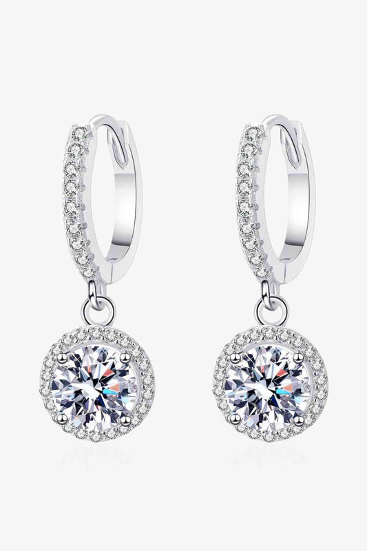 Moissanite Round-Shaped Drop Earrings - lolaluxeshop