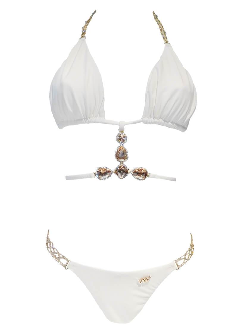 June Triangle Top & Tango Bottom - White - LOLA LUXE