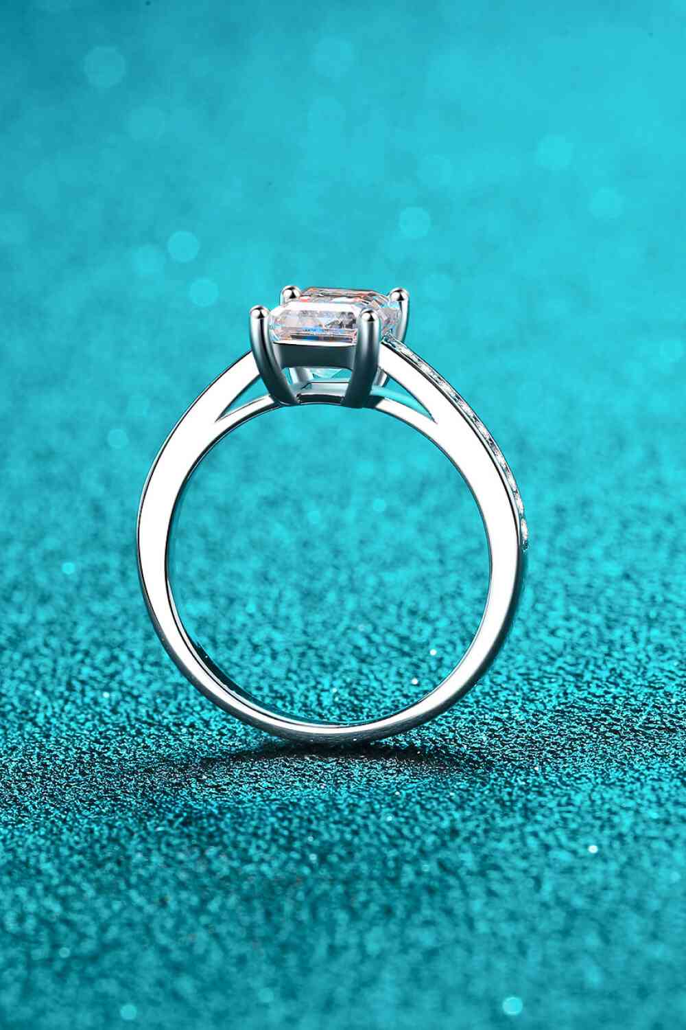 925 Sterling Silver Side Stone Moissanite Ring - lolaluxeshop