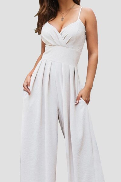 Spaghetti Strap Wide Leg Jumpsuit - lolaluxeshop