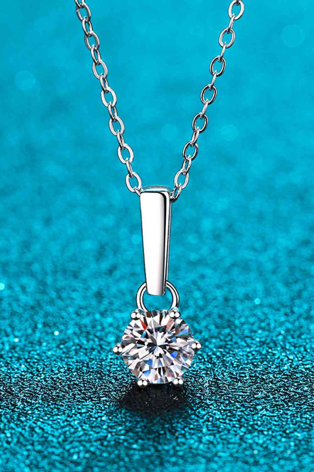 1 Carat Moissanite 925 Sterling Silver Chain-Link Necklace - lolaluxeshop