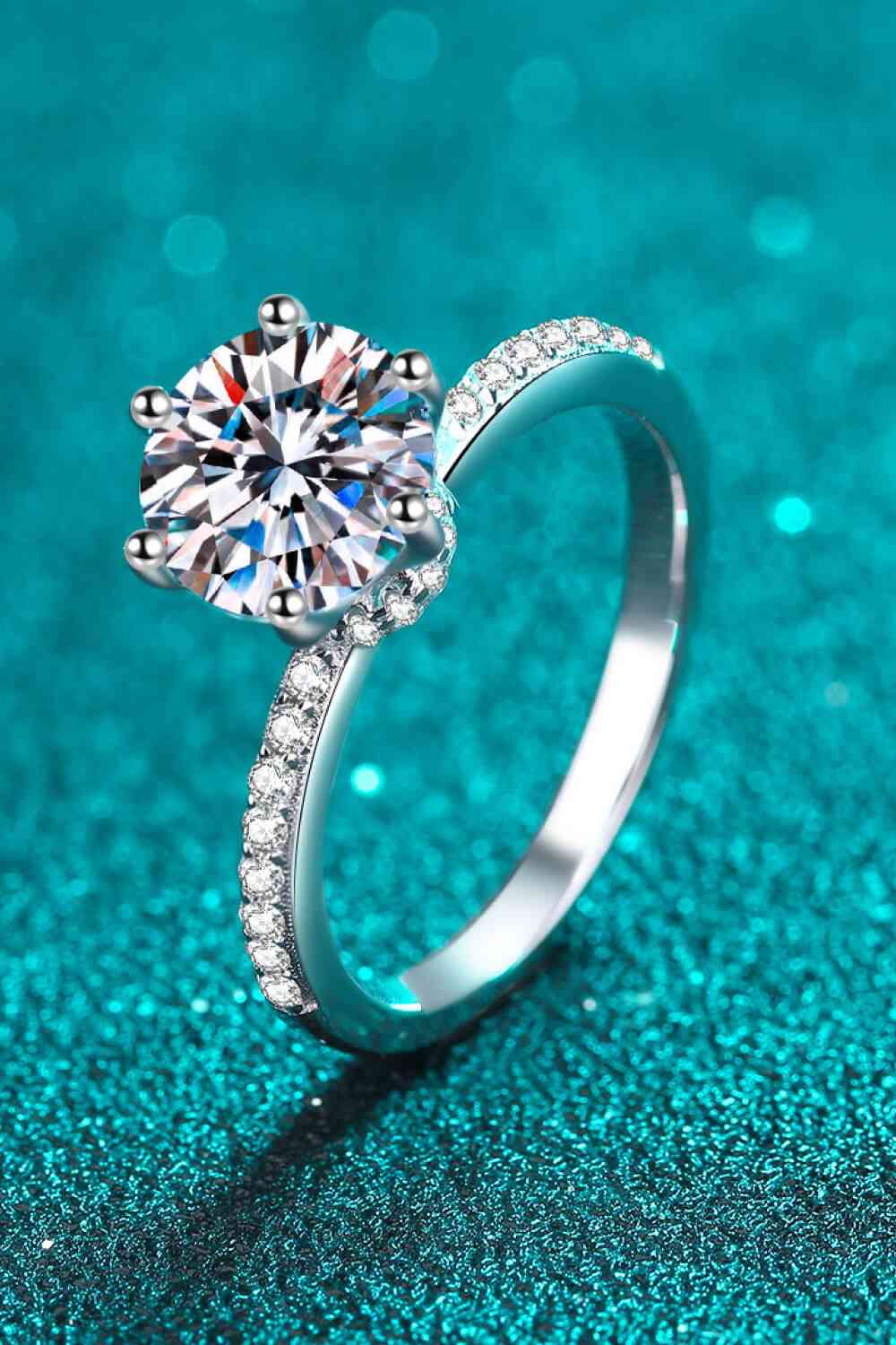 925 Sterling Silver 2 Carat Moissanite Ring - lolaluxeshop