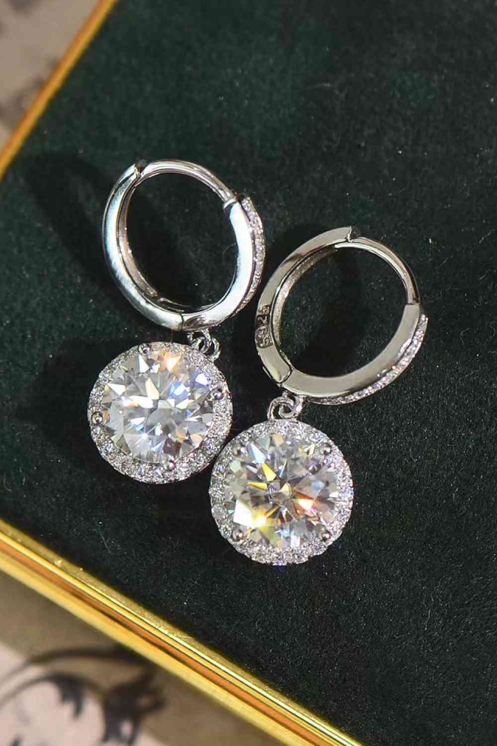 2 Carat Moissanite Round Drop Earrings - lolaluxeshop