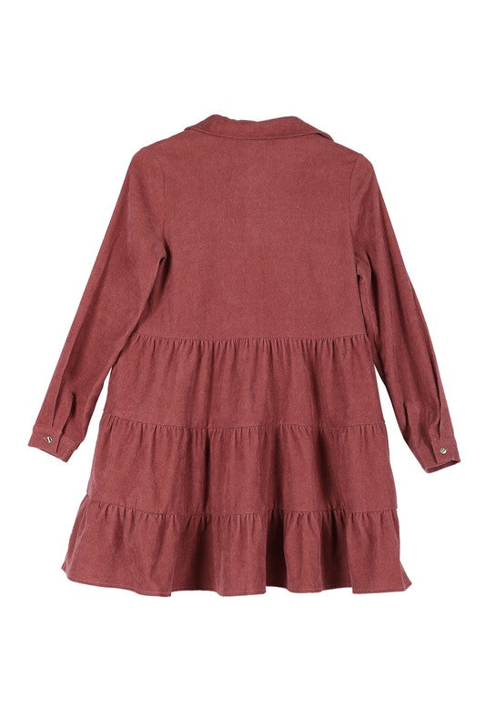 Corduroy tiered dress - LOLA LUXE