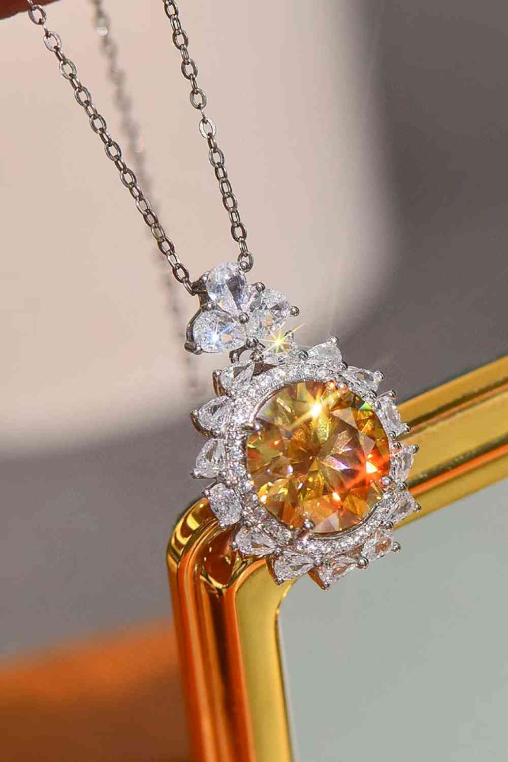 5 Carat Yellow Moissanite Pendant Necklace - lolaluxeshop