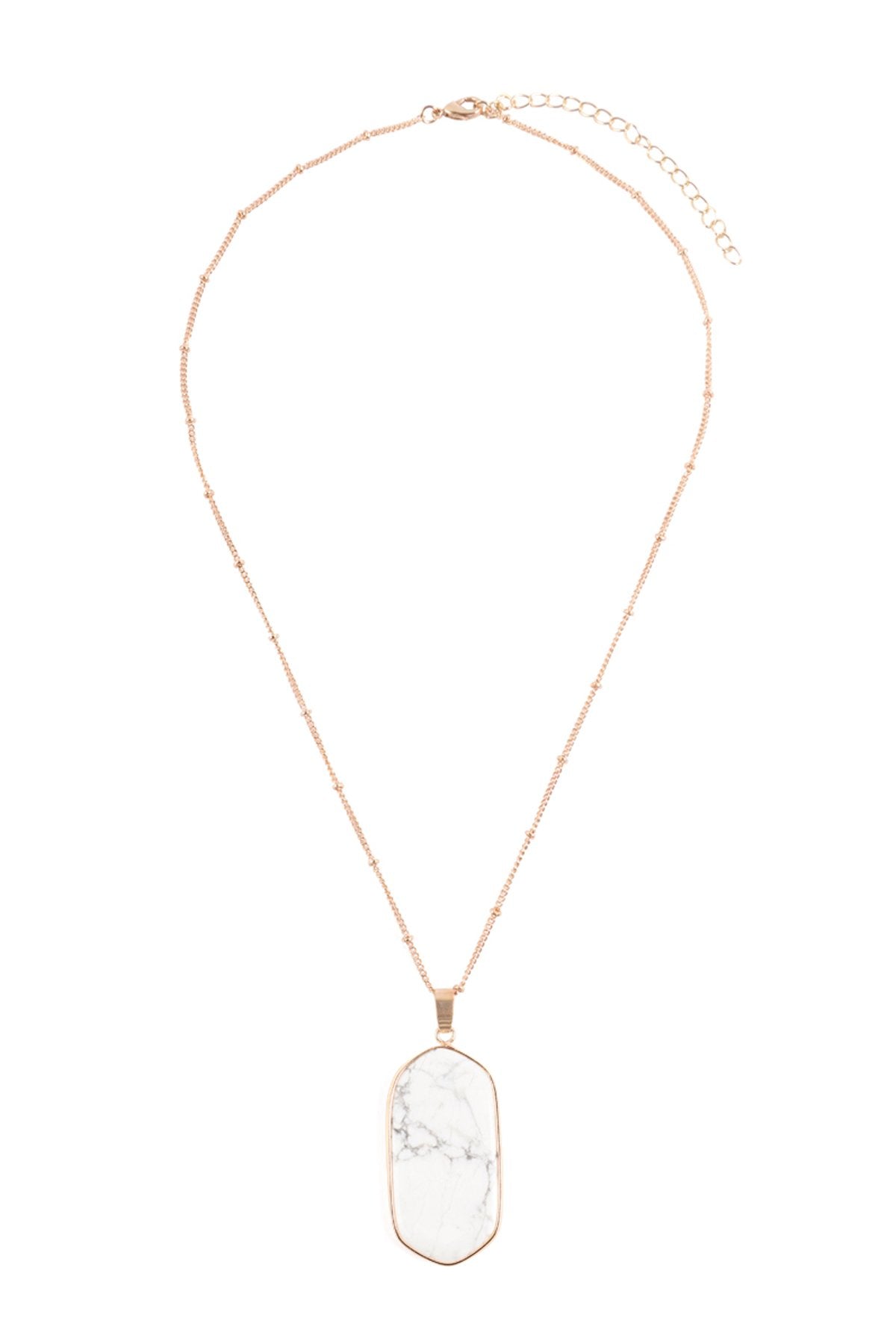 Hdn3184 - Stone Pendant Charm Necklace - LOLA LUXE