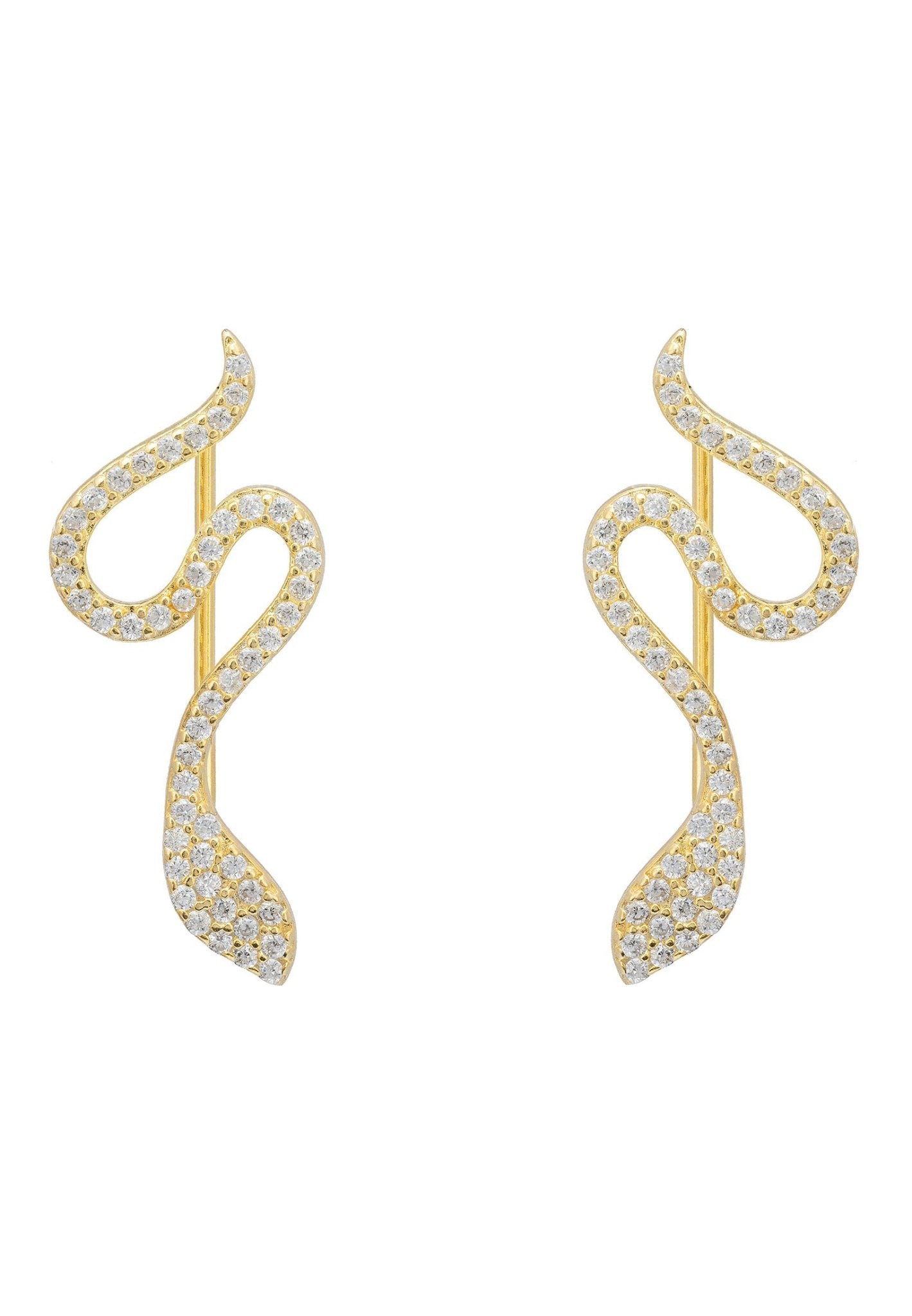 Nagini Snake Ear Climbers Gold - lolaluxeshop