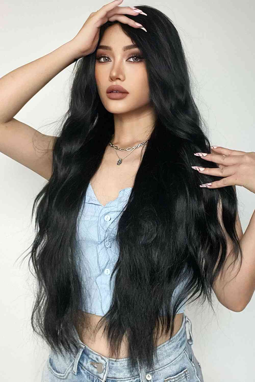 Full Machine Long Wave Synthetic Wigs 28'' - lolaluxeshop