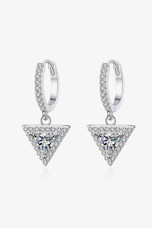 Moissanite Triangle Drop Earrings - lolaluxeshop