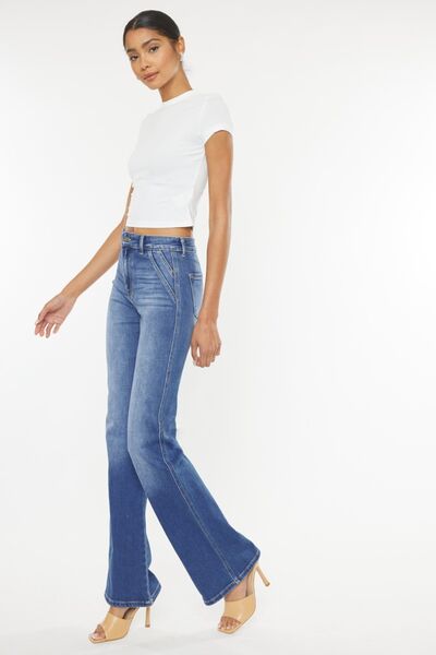 Kancan Ultra High Waist Gradient Flare Jeans - lolaluxeshop