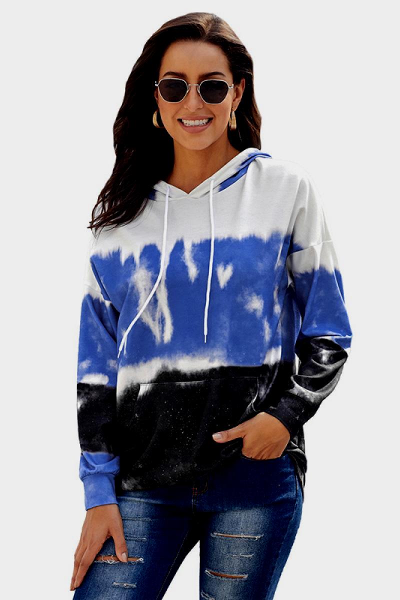 Tie Dye Drawstring Hoodie - LOLA LUXE