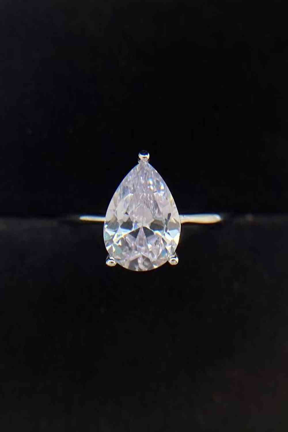 Classic Teardrop 2 Carat Moissanite Ring - lolaluxeshop