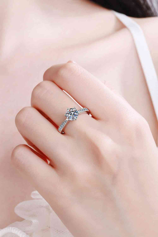 925 Sterling Silver Moissanite Adjustable Ring - lolaluxeshop