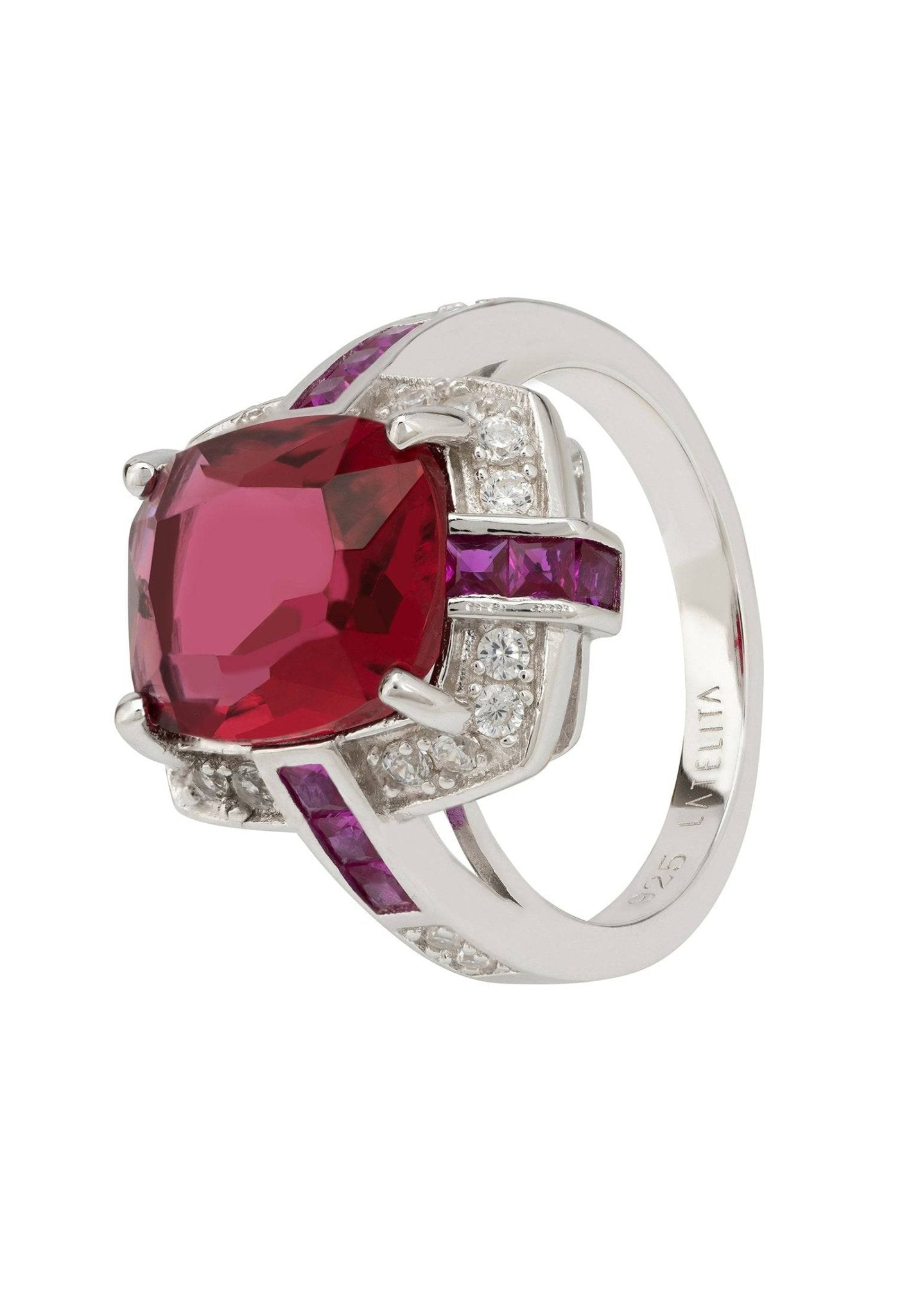 Clarence Silver Ring Ruby - lolaluxeshop