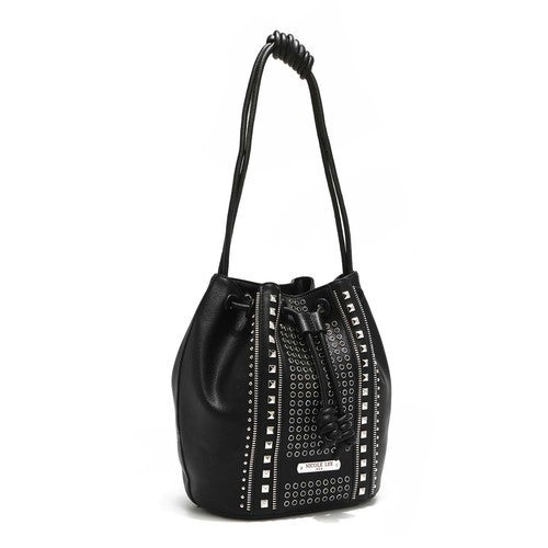 NICOLE LEE STUDDED BUCKET BAG - lolaluxeshop