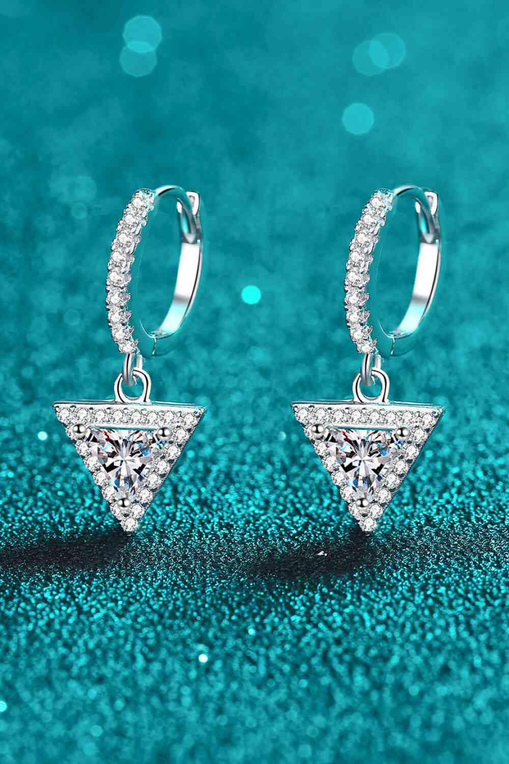 Moissanite Triangle Drop Earrings - lolaluxeshop