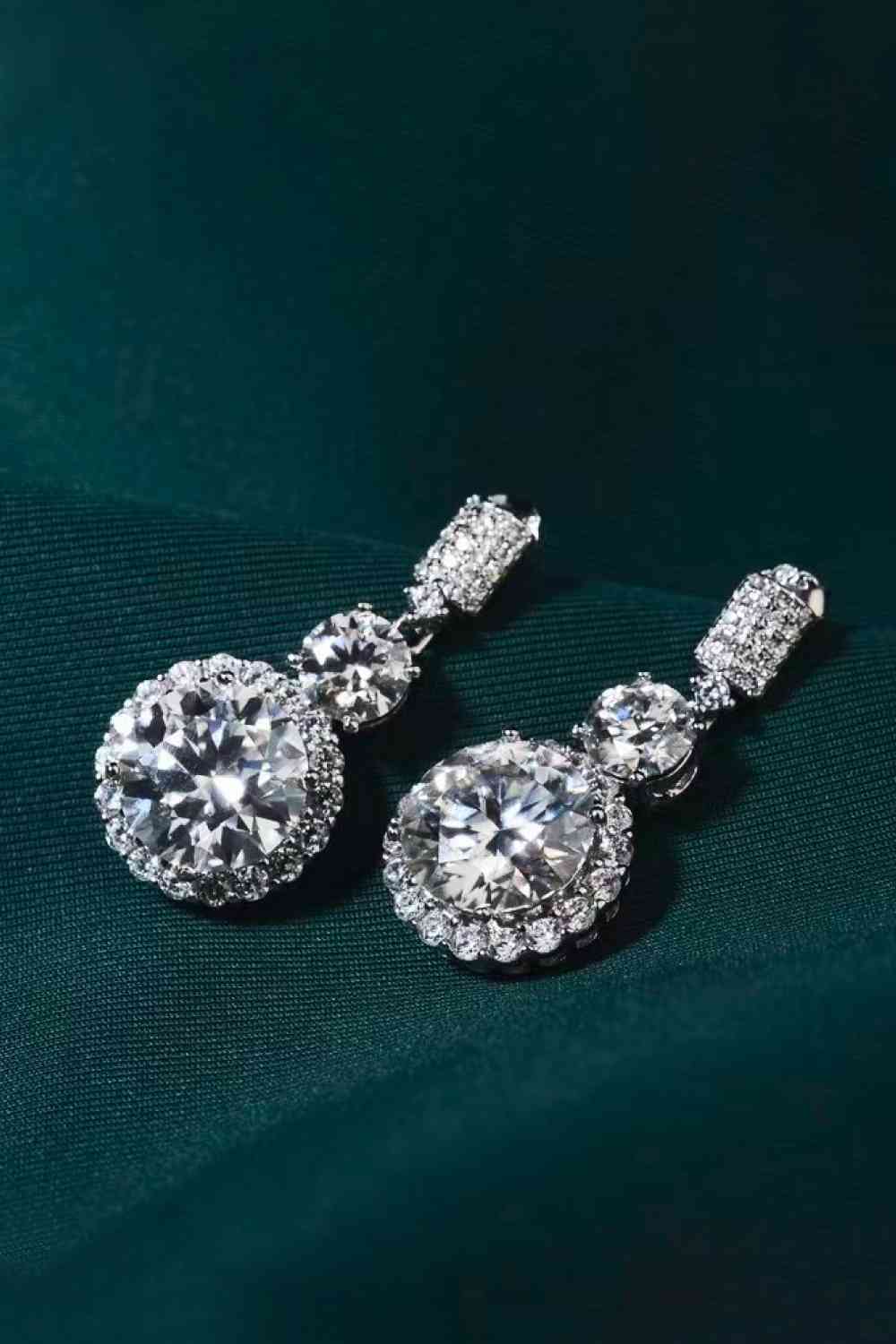 12 Carat Moissanite Platinum-Plated Drop Earrings - lolaluxeshop