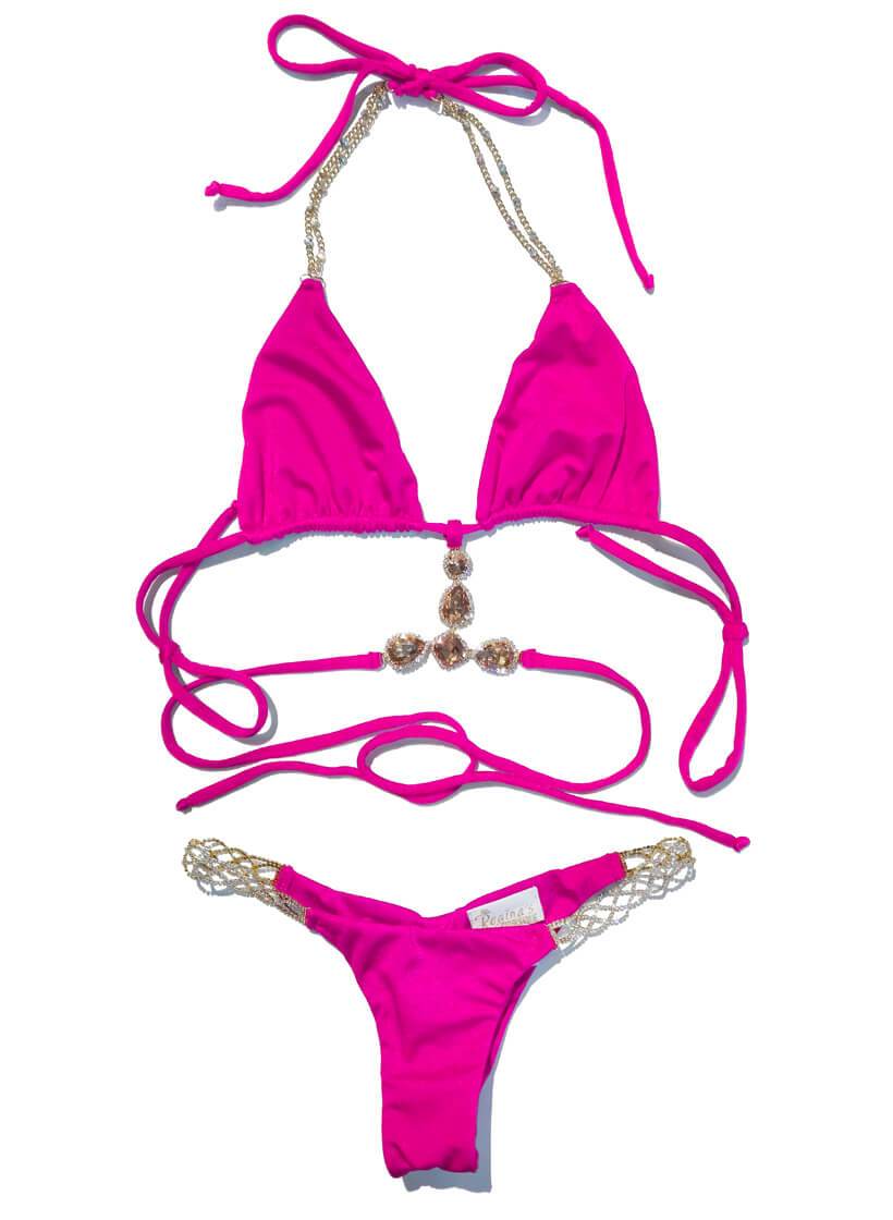 June Triangle Top & Tango Bottom - Pink - LOLA LUXE