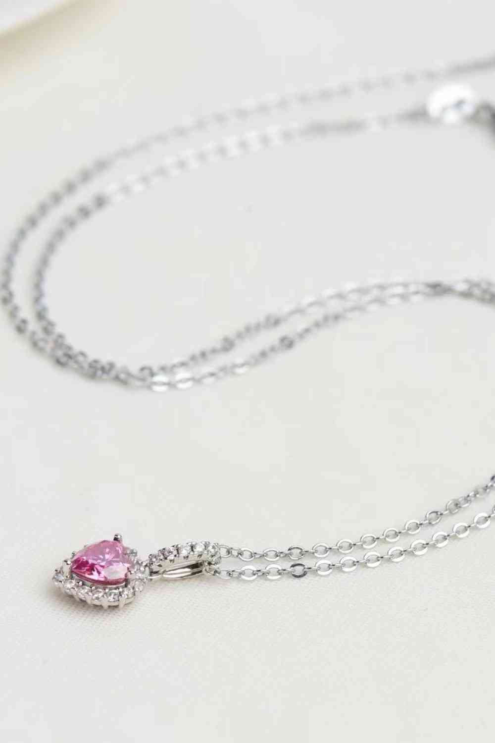 1 Carat Moissanite Heart Pendant Necklace - lolaluxeshop