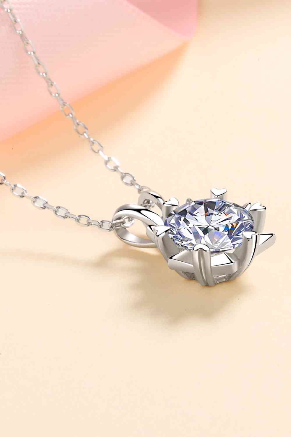 Learning To Love 925 Sterling Silver Moissanite Pendant Necklace - lolaluxeshop