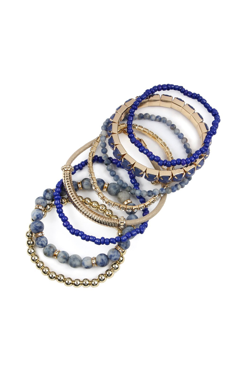 Hdb2269 - Plus Size Stackable Beads Bracelet Set - LOLA LUXE