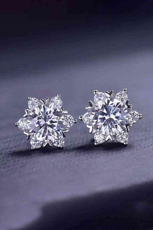 2 Carat Moissanite Floral Stud Earrings - lolaluxeshop