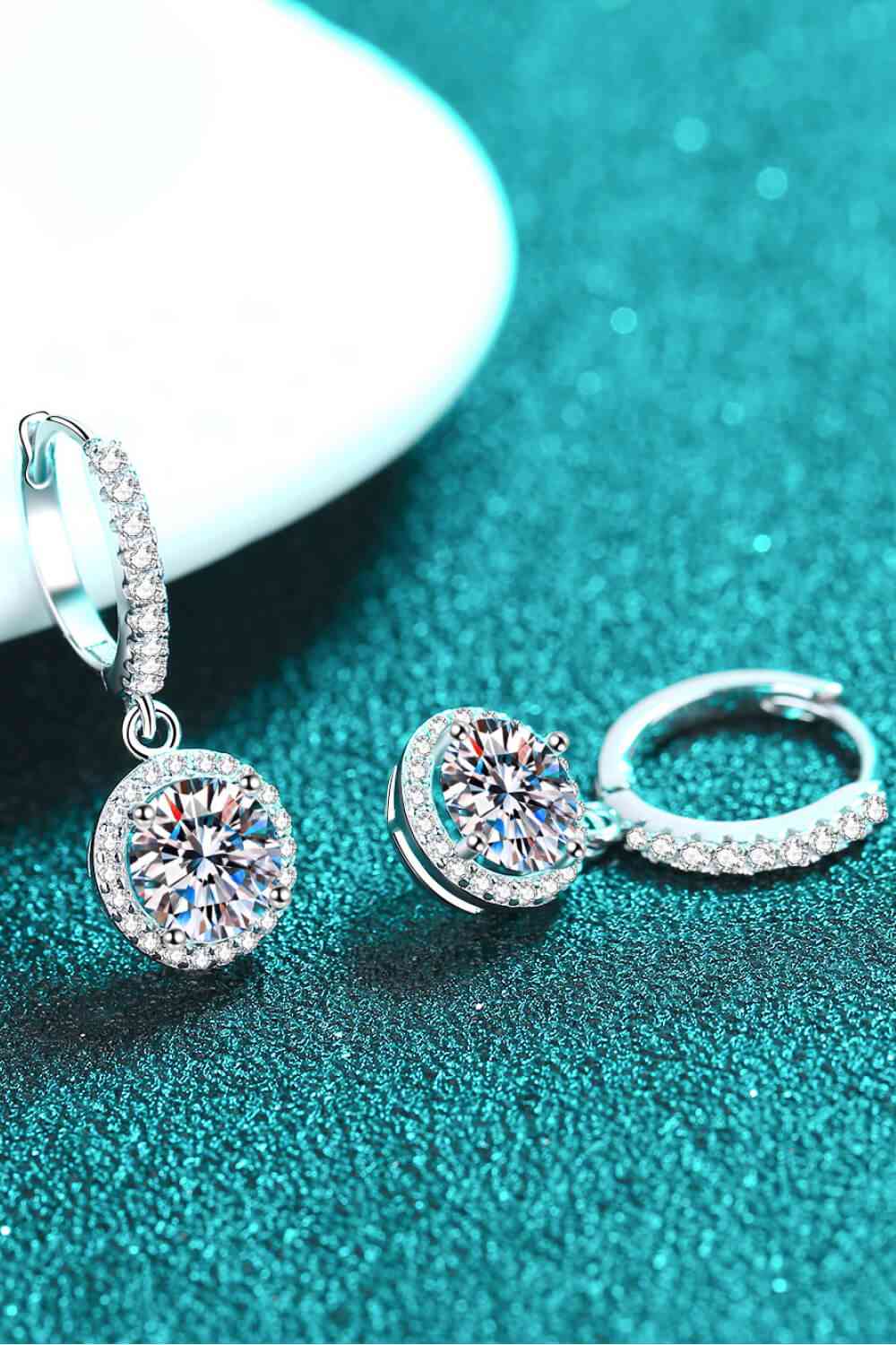 Moissanite Round-Shaped Drop Earrings - lolaluxeshop