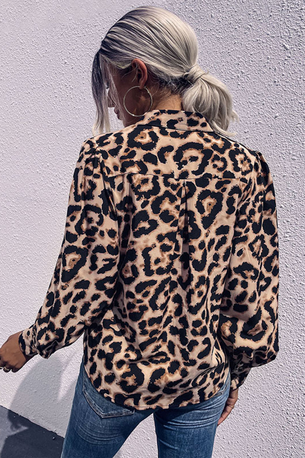 Leopard Printed Button Down Blouse - LOLA LUXE