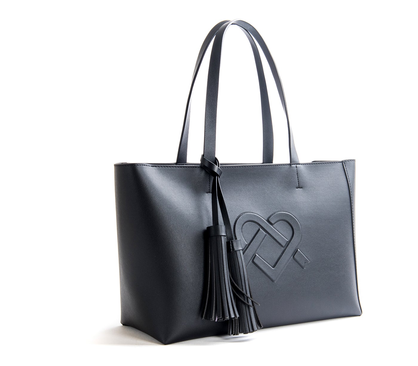 Tippi - Black Vegan Leather Tote Bag - LOLA LUXE