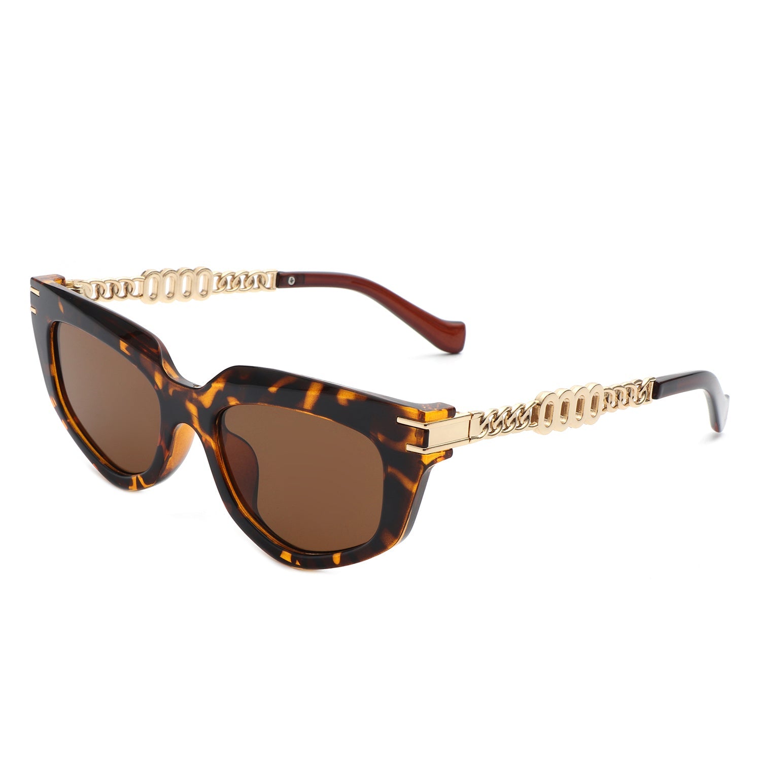 Skylight - Women Chic Chain Link Design Fashion Cat Eye Sunglasses - lolaluxeshop