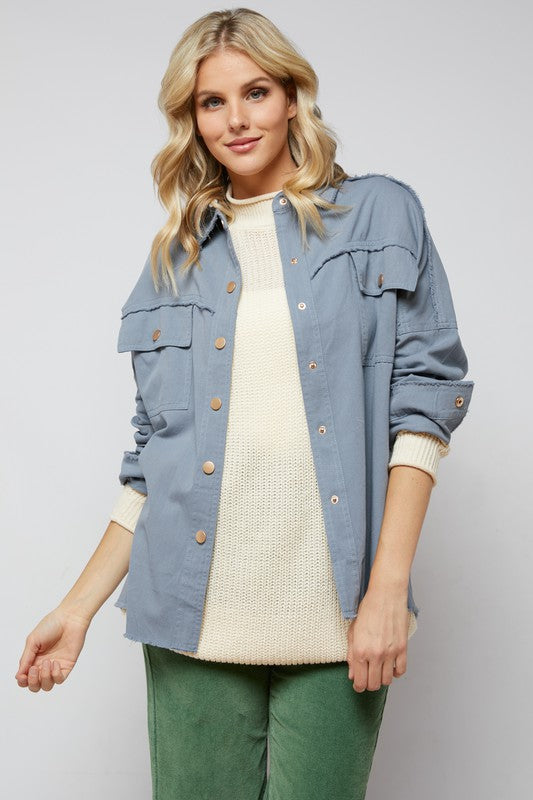 SEQUIN LONG SLEEVE BUTTON DOWN JACKETS - LOLA LUXE