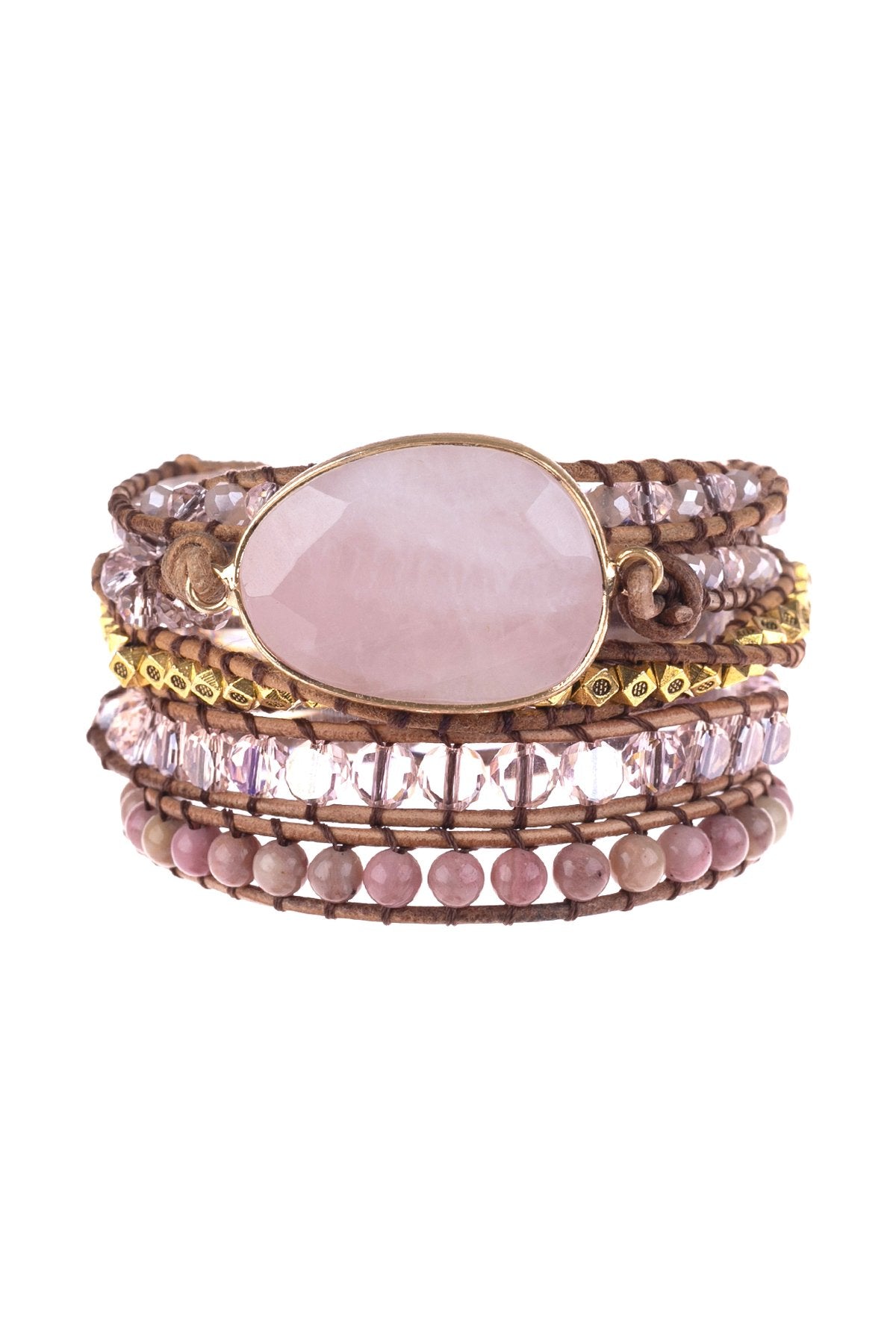 Hdb3031 - Natural Stone Charm Multibeads Bracelet - LOLA LUXE