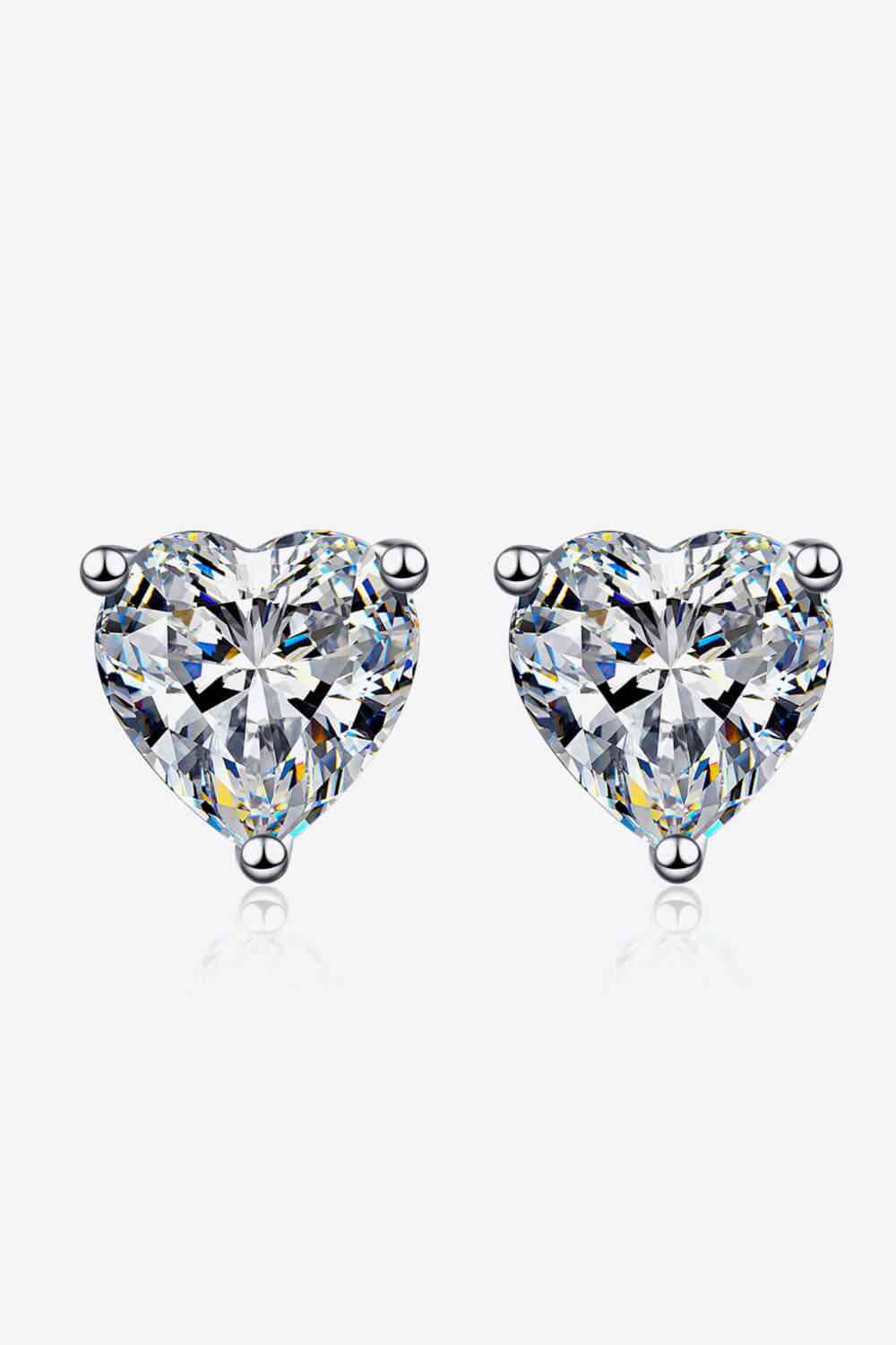 2 Carat Moissanite Heart-Shaped Stud Earrings - lolaluxeshop