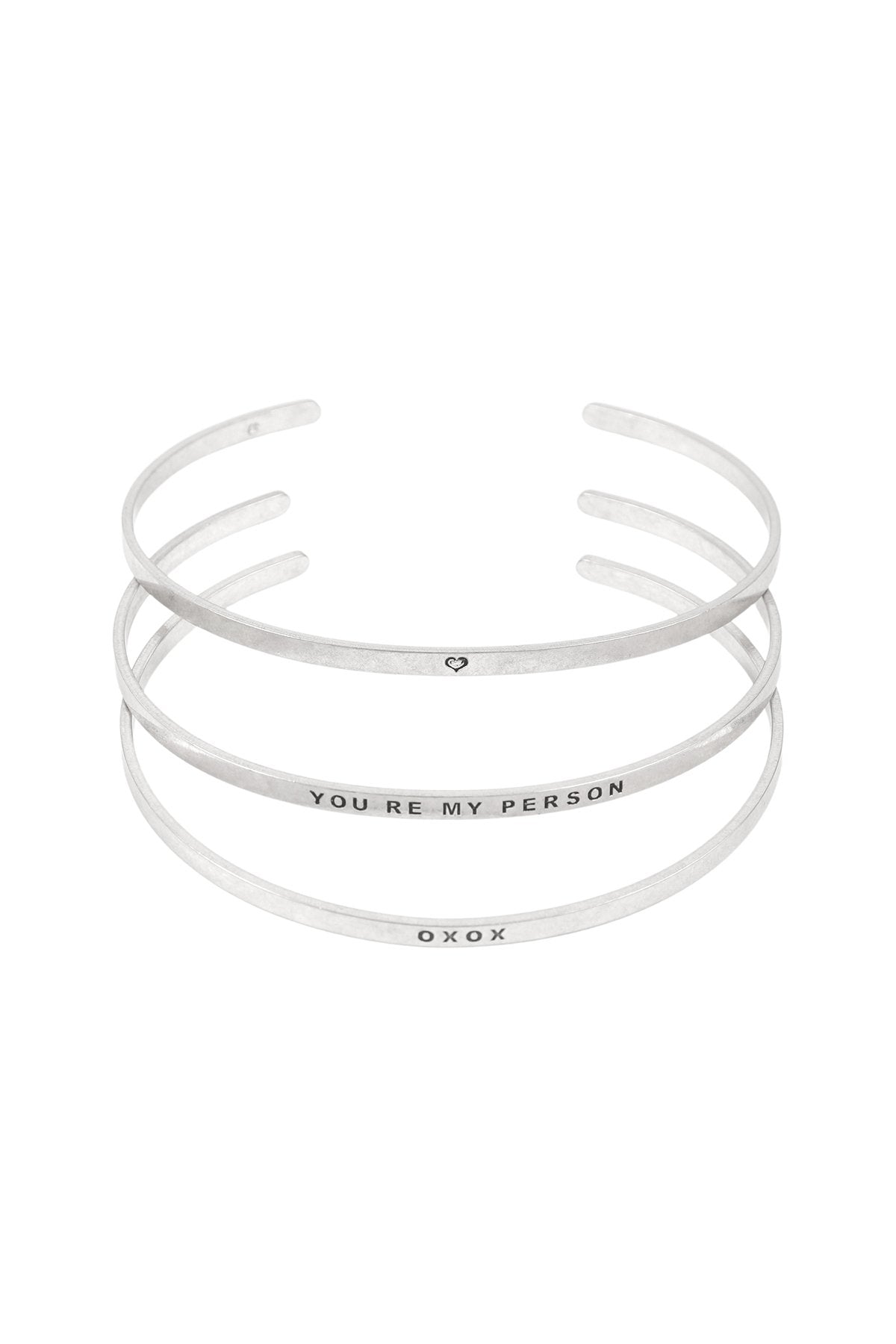 Pba779 - 3 Set of Band "Xoxox" Bracelet - lolaluxeshop