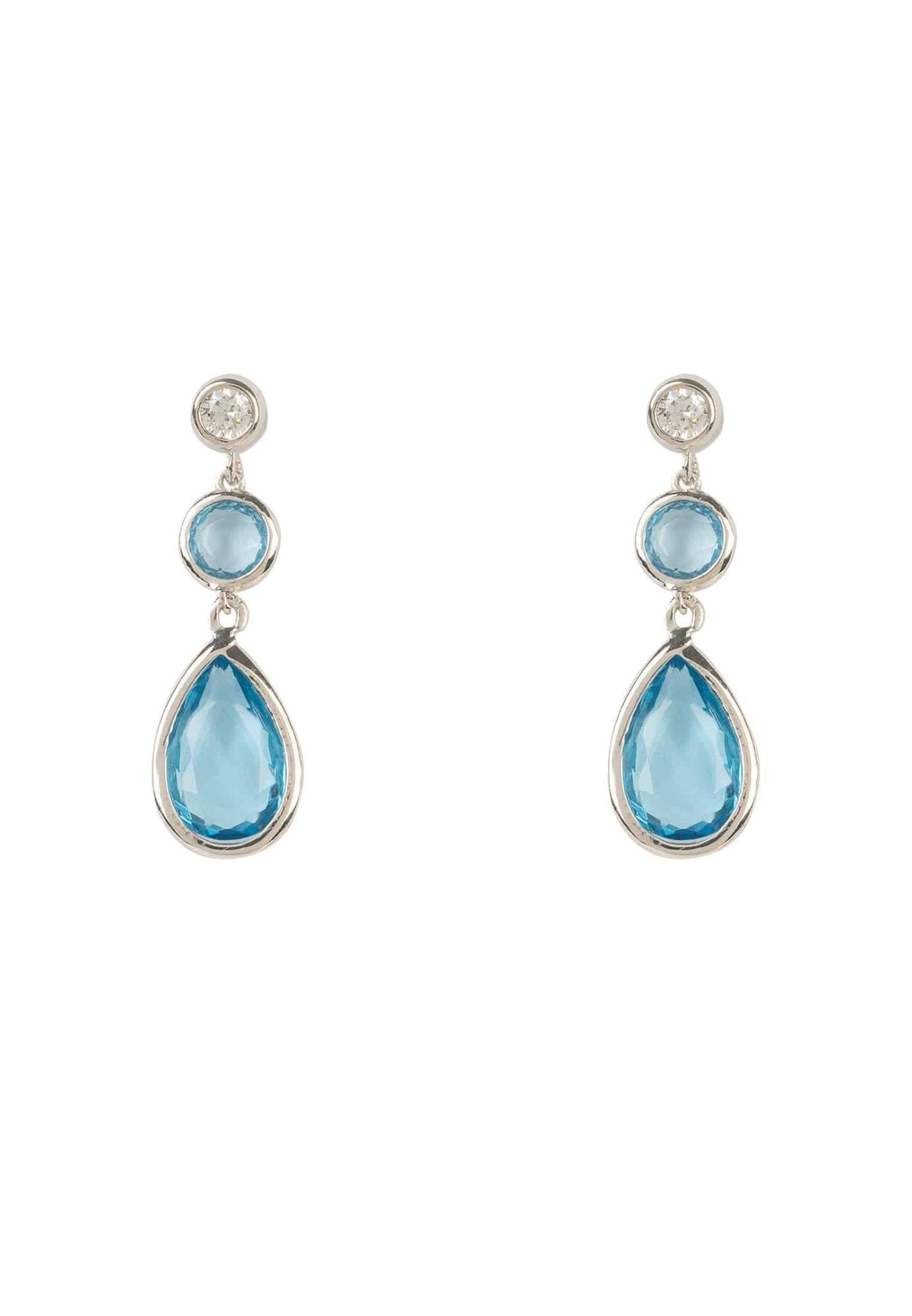 Tuscany Gemstone Drop Earring Silver Blue Topaz Hydro - lolaluxeshop