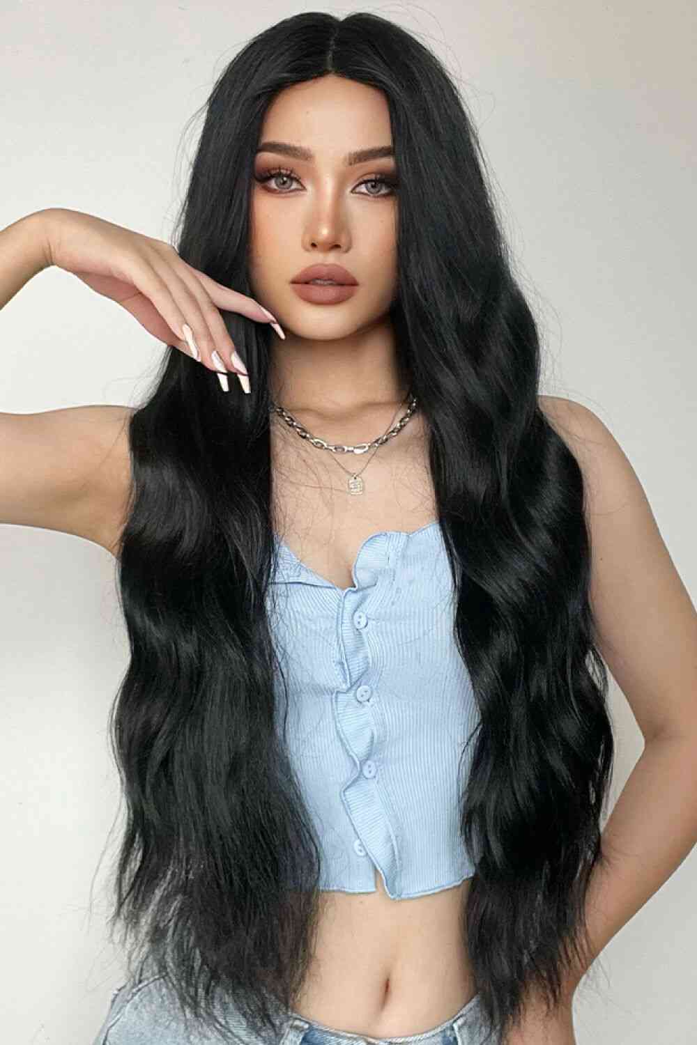 Full Machine Long Wave Synthetic Wigs 28'' - lolaluxeshop