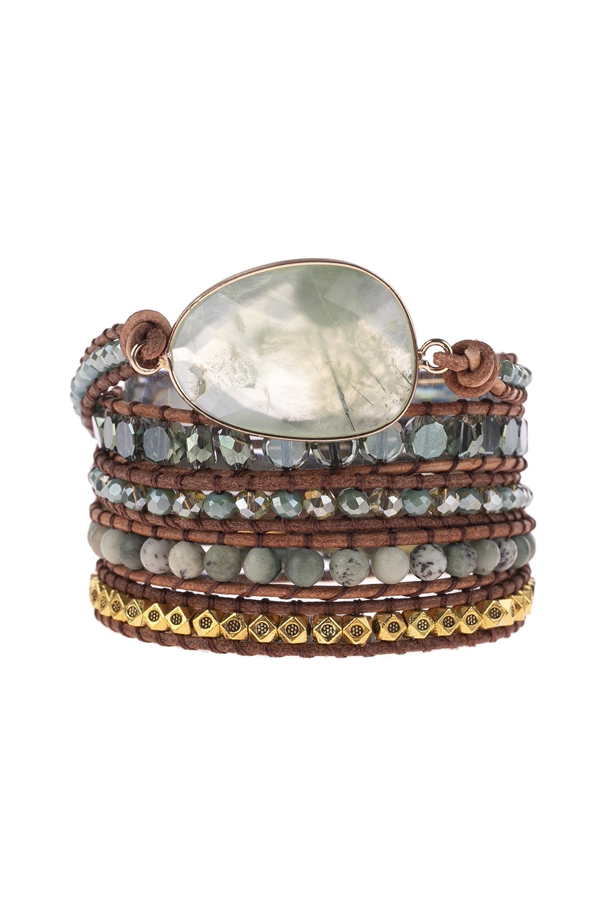 Hdb3031 - Natural Stone Charm Multibeads Bracelet - LOLA LUXE