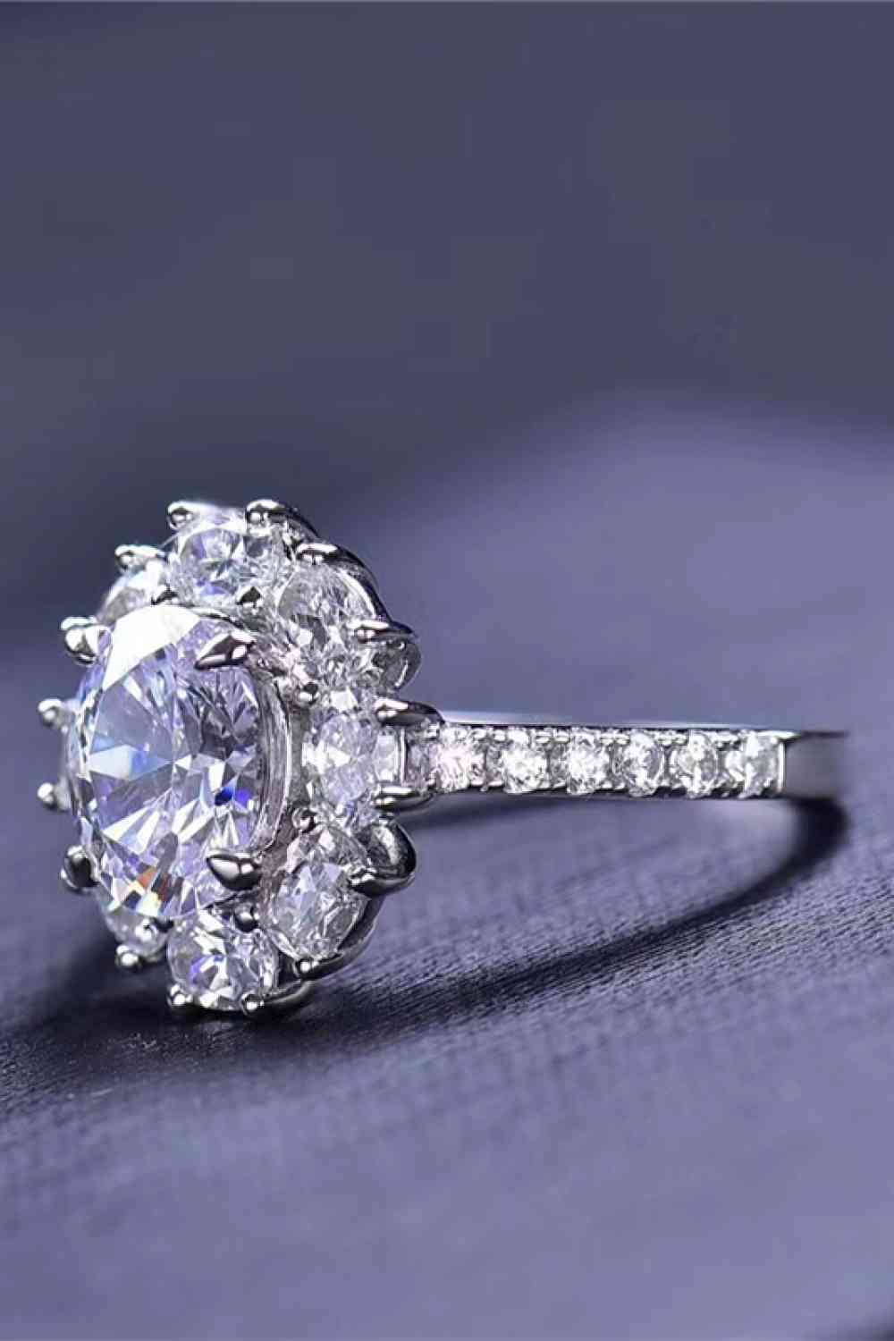 2 Carat Moissanite Floral 925 Sterling Silver Ring - lolaluxeshop