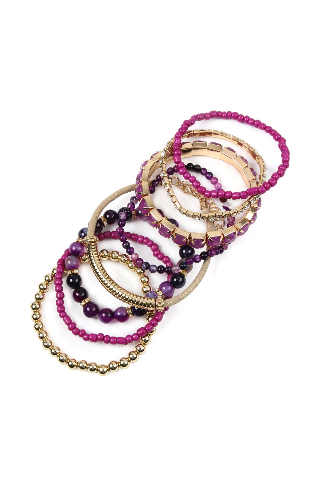 Hdb2269 - Plus Size Stackable Beads Bracelet Set - LOLA LUXE