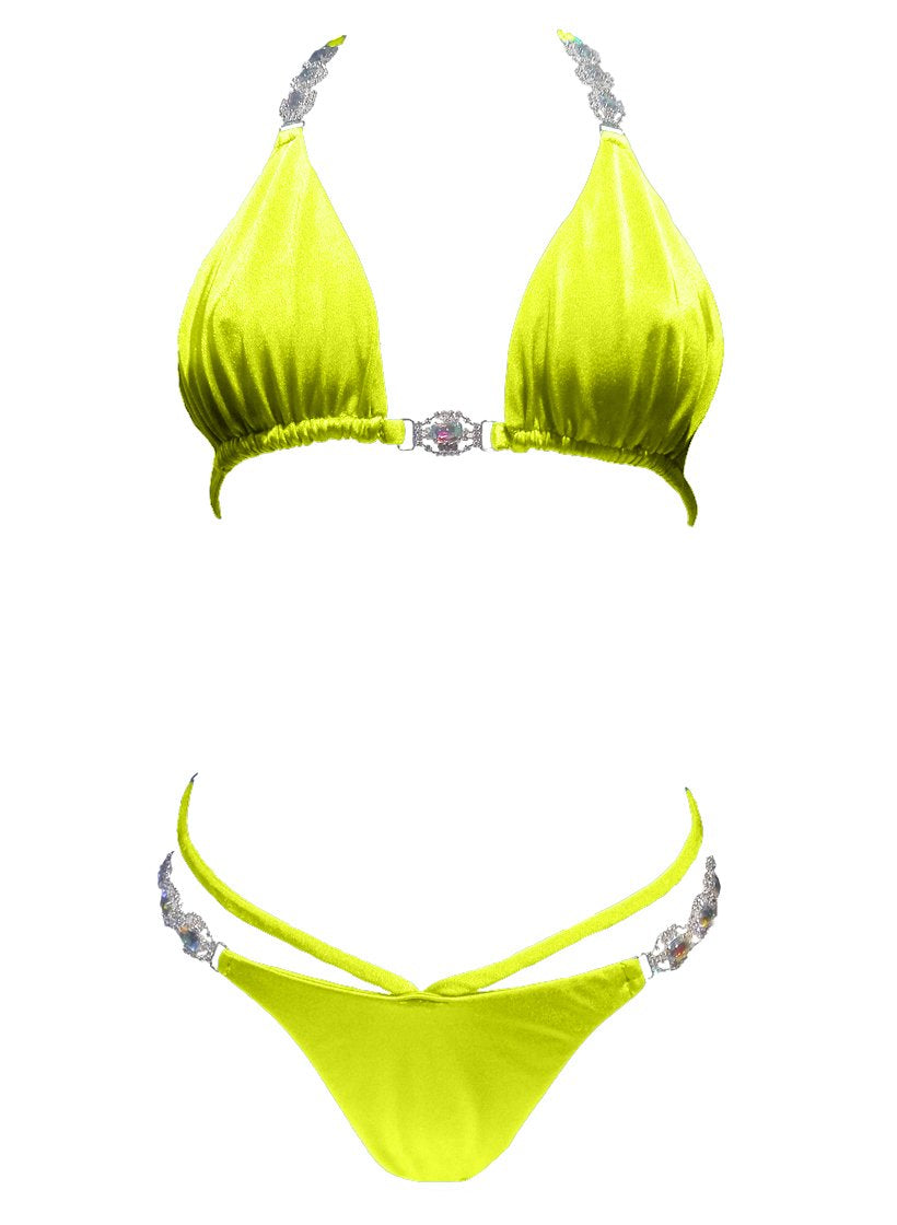 Shanel Triangle Top & Tango Bottom - Neon Yellow - LOLA LUXE