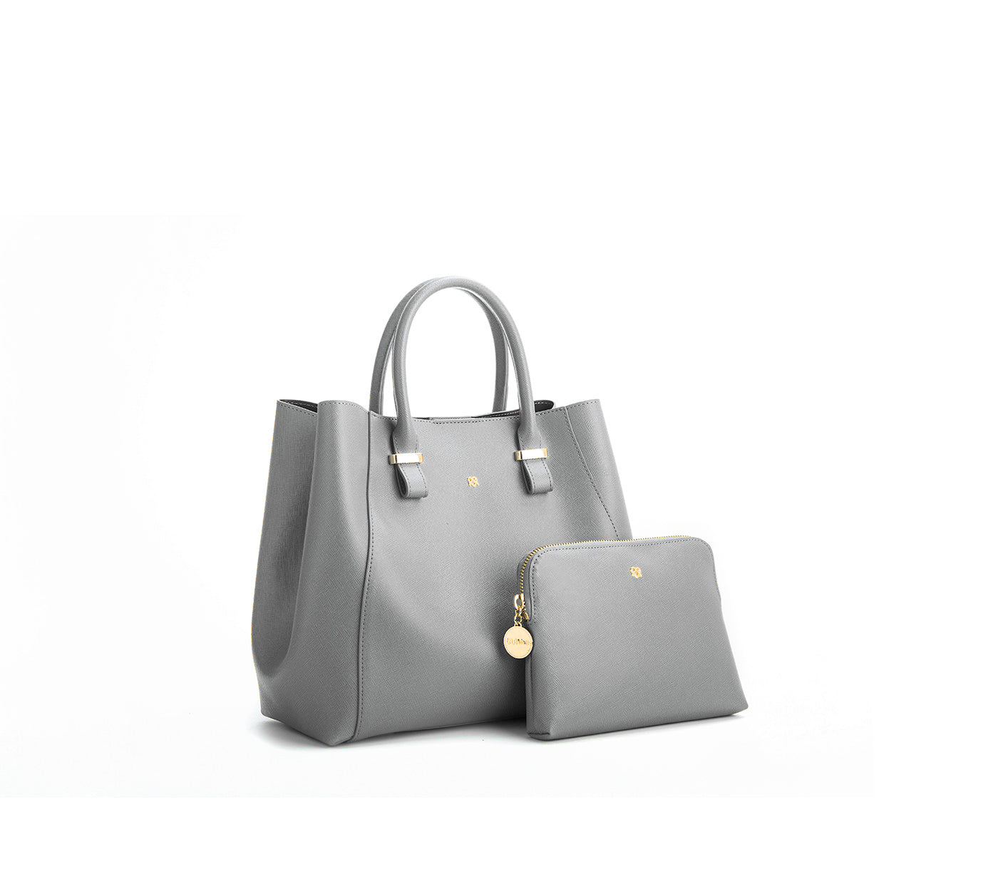 Jane - Grey Vegan Leather Satchel - lolaluxeshop