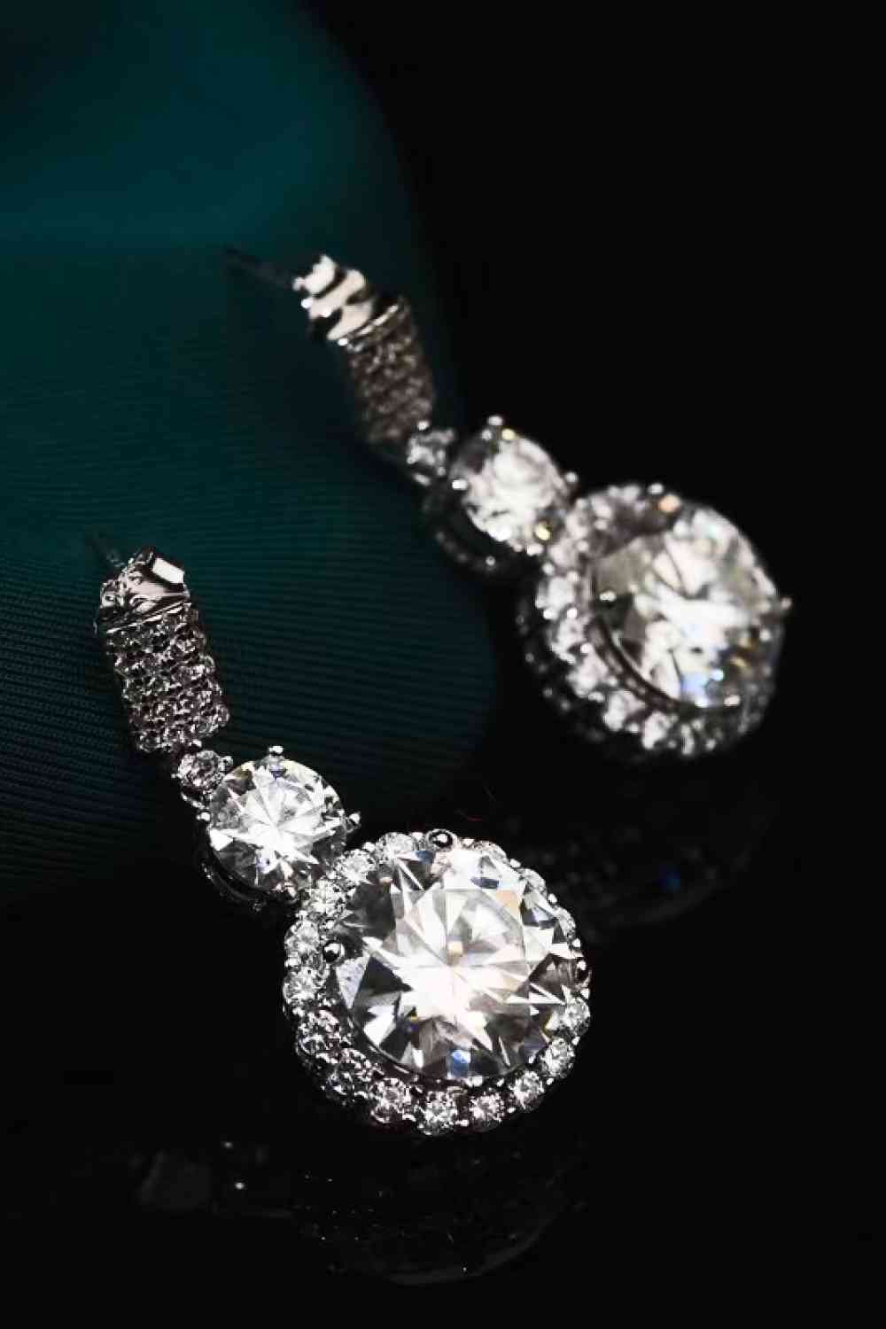 12 Carat Moissanite Platinum-Plated Drop Earrings - lolaluxeshop