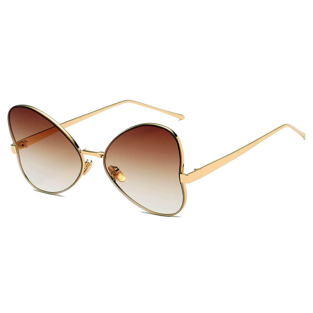 LINDSAY | Women Oversized Rounded Butterfly Fashion Sunglasses - lolaluxeshop