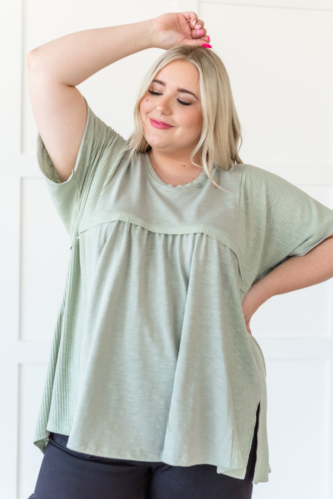 Focus on the Good Button Top - LOLA LUXE