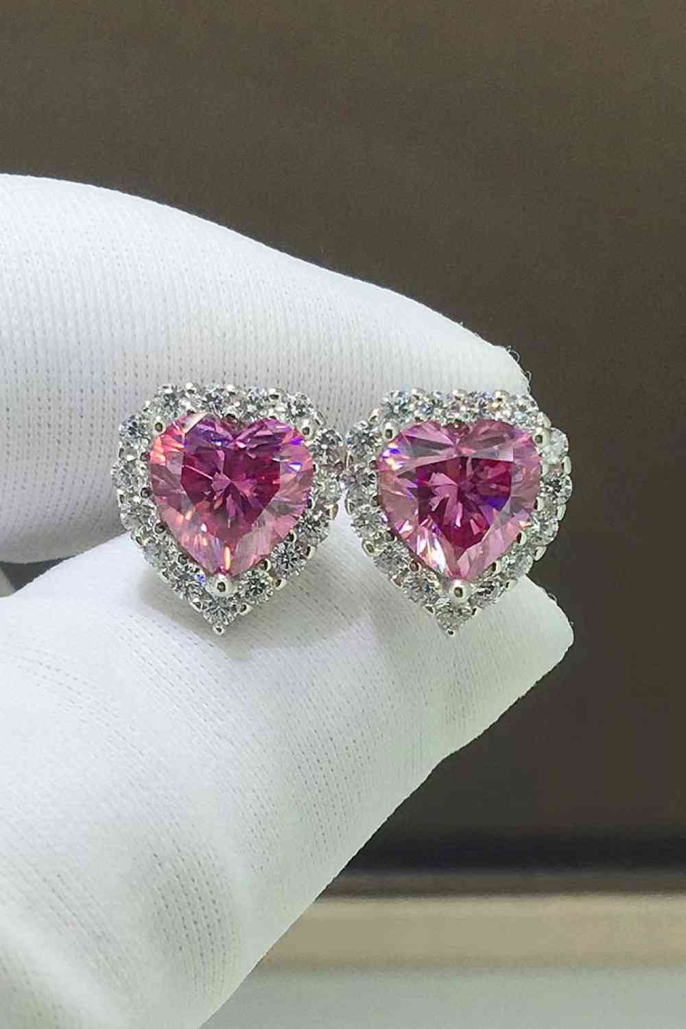 2 Carat Moissanite Heart-Shaped Earrings - lolaluxeshop