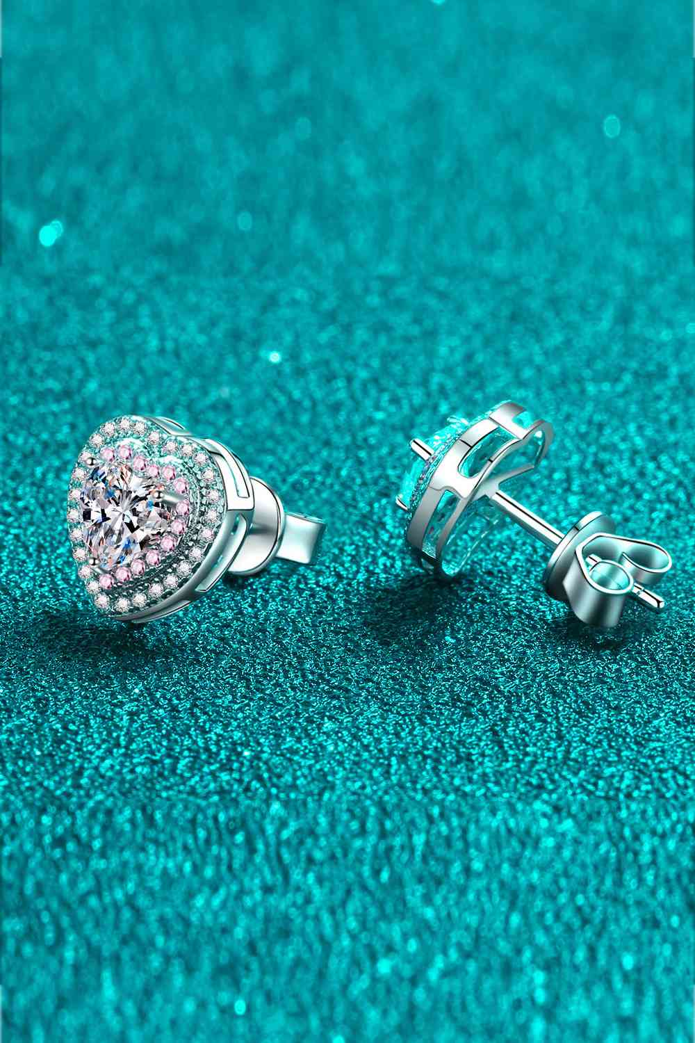 Moissanite Heart-Shaped Stud Earrings - lolaluxeshop