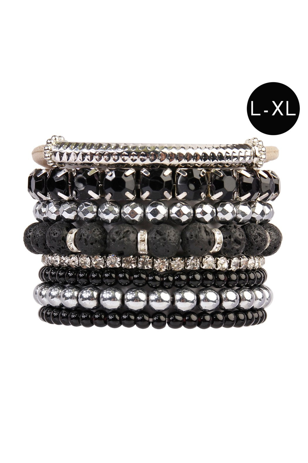 Hdb2220 - Mixed Beads Charm Bracelet L-Xl - LOLA LUXE