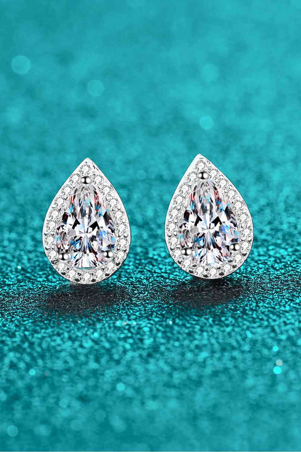 Moissanite Teardrop Stud Earrings - lolaluxeshop