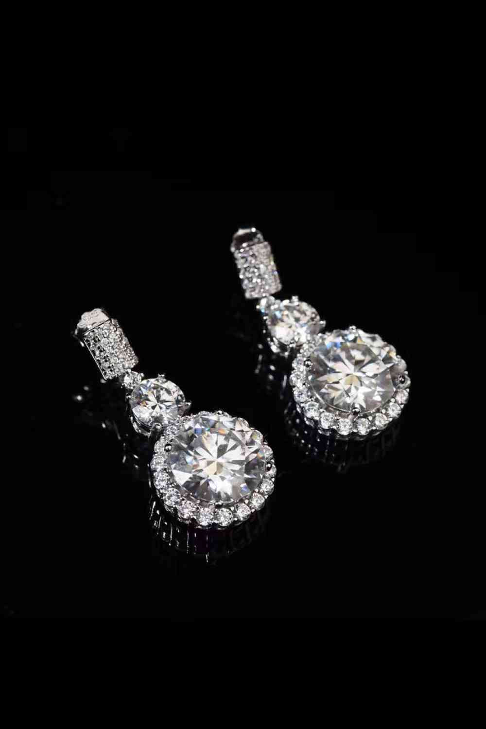 12 Carat Moissanite Platinum-Plated Drop Earrings - lolaluxeshop