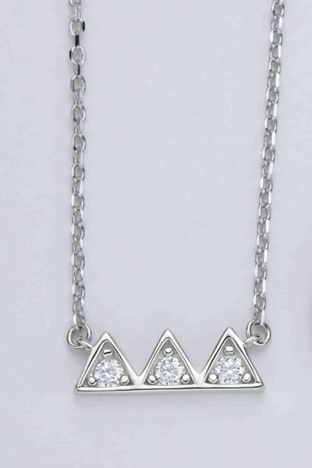 Moissanite Triangle Platinum-Plated Necklace - lolaluxeshop